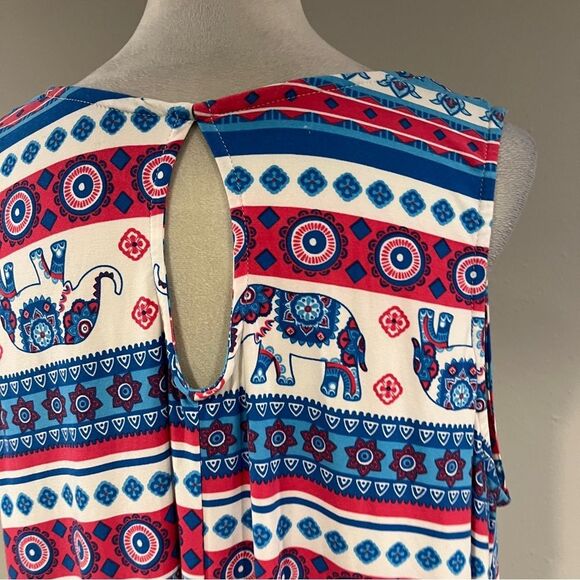 Bobbie Brooks elephant print plus size sleeveless swing stretchy dress size 3X - Picture 7 of 11